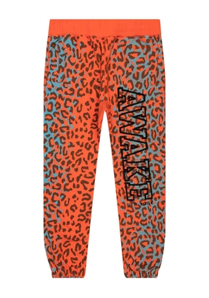 Awake NY leopard-print drawstring track pants - Orange