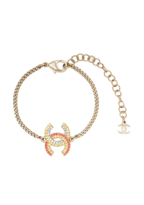 CHANEL Pre-Owned 2000s CC-logo rhinestone-embellished bracelet - Gold
