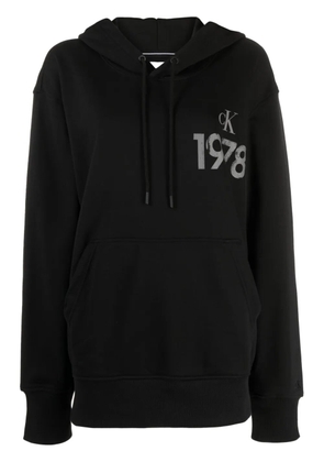 Calvin Klein logo-print cotton hoodie - Black