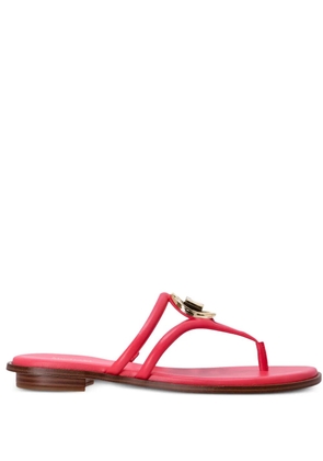 Michael Michael Kors Hampton logo-plaque thong-strap slides - Pink