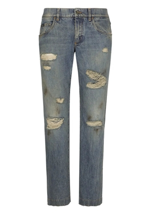Dolce & Gabbana ripped slim-fit jeans - Blue