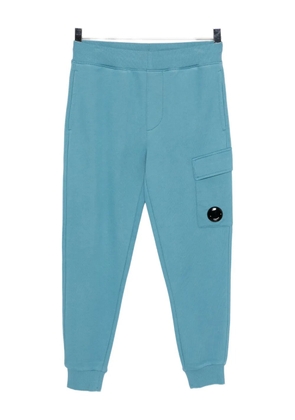 C.P. Company logo-plaque cotton track pants - Blue
