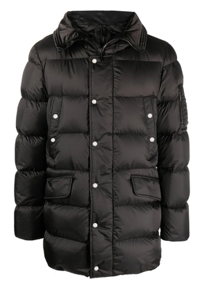 Moorer padded press-stud fastening coat - Black