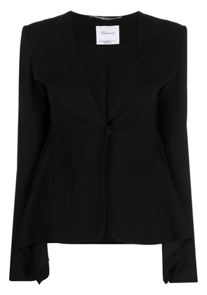 Blumarine draped single-breasted cady blazer - Black
