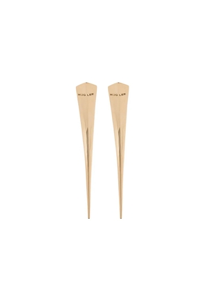 Mugler engraved-logo earrings - Gold