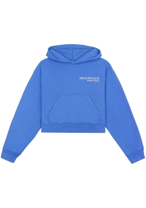 Sporty & Rich logo-print cotton hoodie - Blue