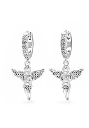 Nialaya Jewelry stainless steel Angel huggie earrings - Silver