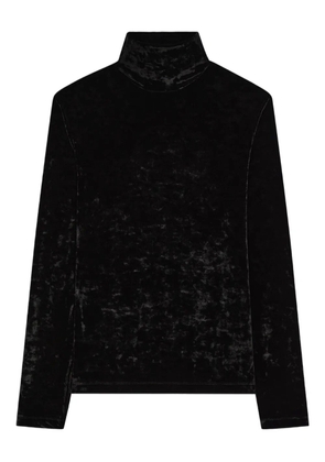 DRIES VAN NOTEN velvet long sleeve T-shirt - Black