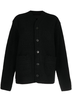 Isabel Benenato panelled button-down cardigan - Black