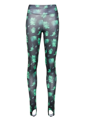 Chopova Lowena Neon cartoon-print leggings - Black