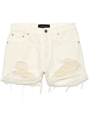 Purple Brand distressed denim shorts - White