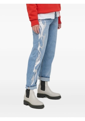 Beatrice B rhinestone-embellished cotton jeans - Blue