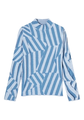 Kenzo stripe-pattern high-neck sweater - Blue