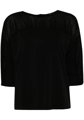 Transit gathered three-quarter-sleeved blouse - Black