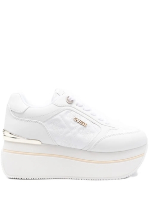 GUESS USA platform logo sneakers - White