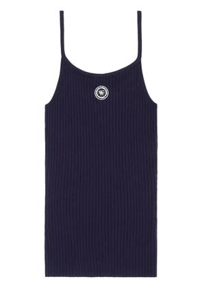 Sporty & Rich logo-patch ribbed tank top - Blue