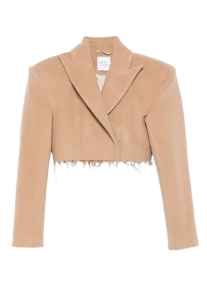 Vestiaire d'un Oiseau Libre frayed-hem cropped blazer - Neutrals