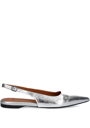 VAGABOND Hermine slingback pointed-toe ballet flats - Silver