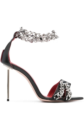 HARDOT 100mm chain-link embellished sandals - Black