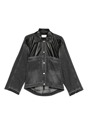 LITKOVSKA leather-panel denim jacket - Grey