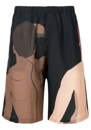 Amir Slama graphic-print deck shorts - Black