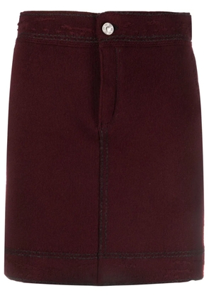 Barrie contrast-stitch mini skirt - Red