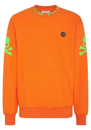 Philipp Plein graphic-print cotton sweatshirt - Orange