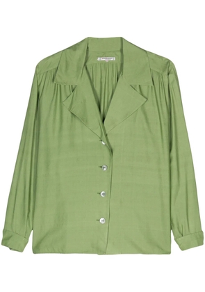 Saint Laurent Pre-Owned 1970s puff-sleeves silk shirt - Green