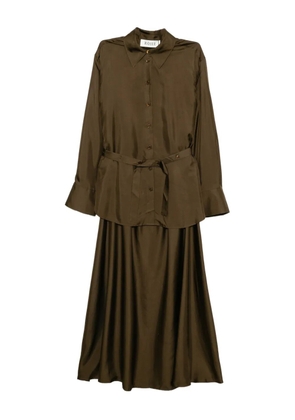 Róhe silk gilet-dress - Brown