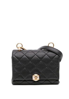 CHANEL Pre-Owned 2019 Mini Quilted Calfskin Pearl CC Accordion Flap crossbody bag - Black