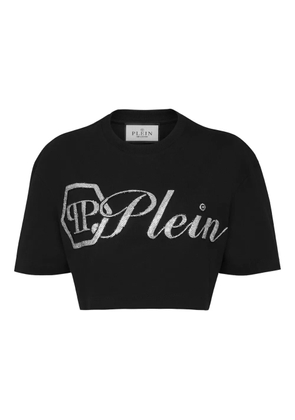 Philipp Plein Crystal Signature cropped T-Shirt - Black