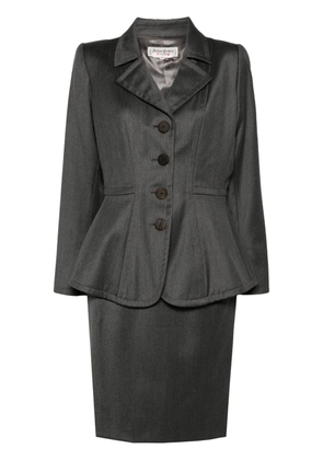 Saint Laurent Pre-Owned 1980s wool skirt suit - Grey