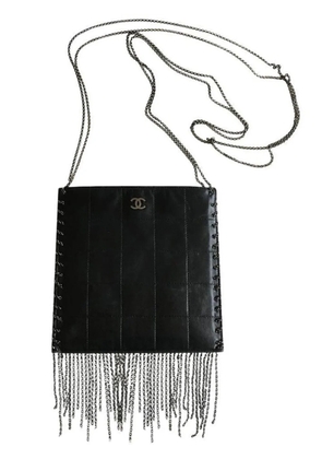 CHANEL Pre-Owned 2003 Choco Bar fringed crossbody bag - Black