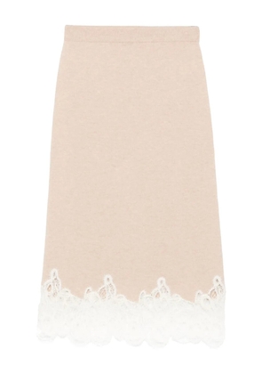Fabiana Filippi lace-trimmed pencil skirt - Neutrals