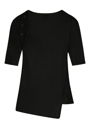 Courrèges buttoned ribbed top - Black