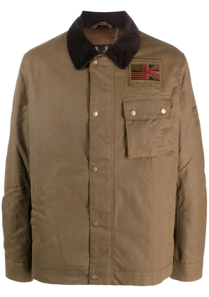 Barbour International logo-patch cotton shirt jacket - Brown