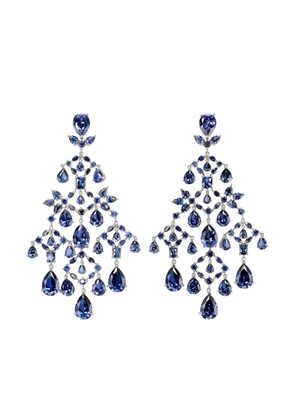 Anabela Chan 18K gold and rhodium vermeil Celestial Cascade sapphire earrings - Silver