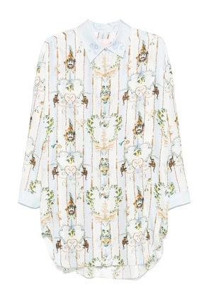 Camilla graphic-print silk shirt - Blue