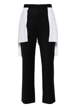 Undercover layered wool-blend trousers - Black