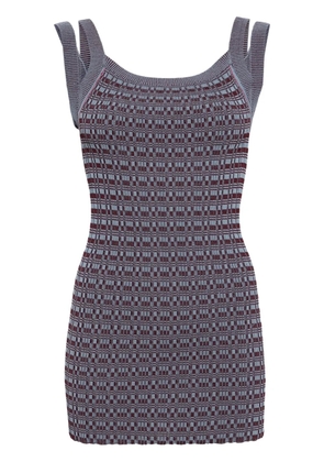 Muller Of Yoshiokubo intarsia-knit tank top - Blue