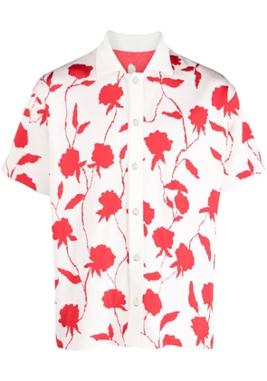 Jacquemus La Chemise Maille rose-jacquard shirt - White