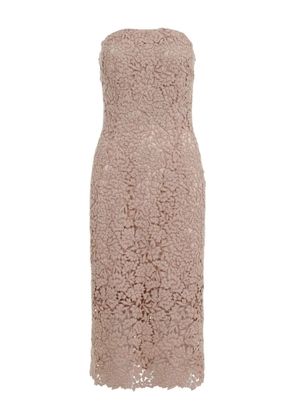 Ermanno Scervino floral lace strapless dress - Neutrals