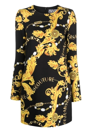 Versace Jeans Couture Baroque-print long-sleeve minidress - Black