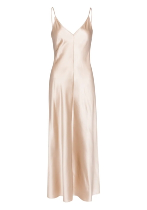 VOZ V-neck slip silk dress - Neutrals