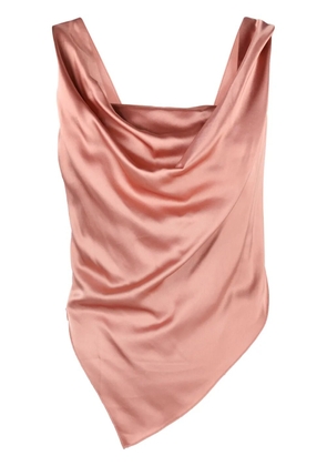 Nanushka Petra sleeveless draped satin top - Pink