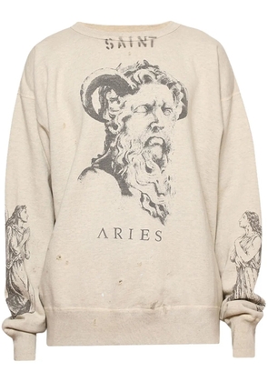SAINT MXXXXXX Aries cotton sweatshirt - Neutrals
