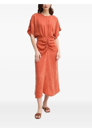Hoss Intropia textured cinched midi dress - Orange