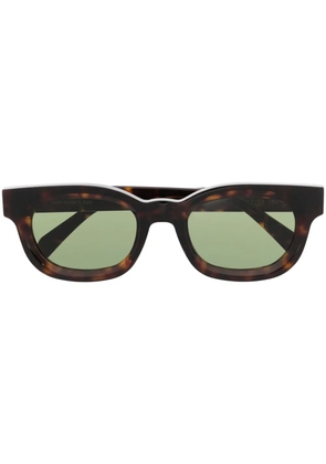 Retrosuperfuture logo-lettering square-frame sunglasses - Brown