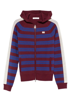 Wales Bonner striped zip-up hoodie - Red
