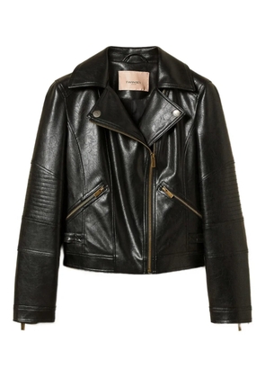 TWINSET biker quilted-panel jacket - Black